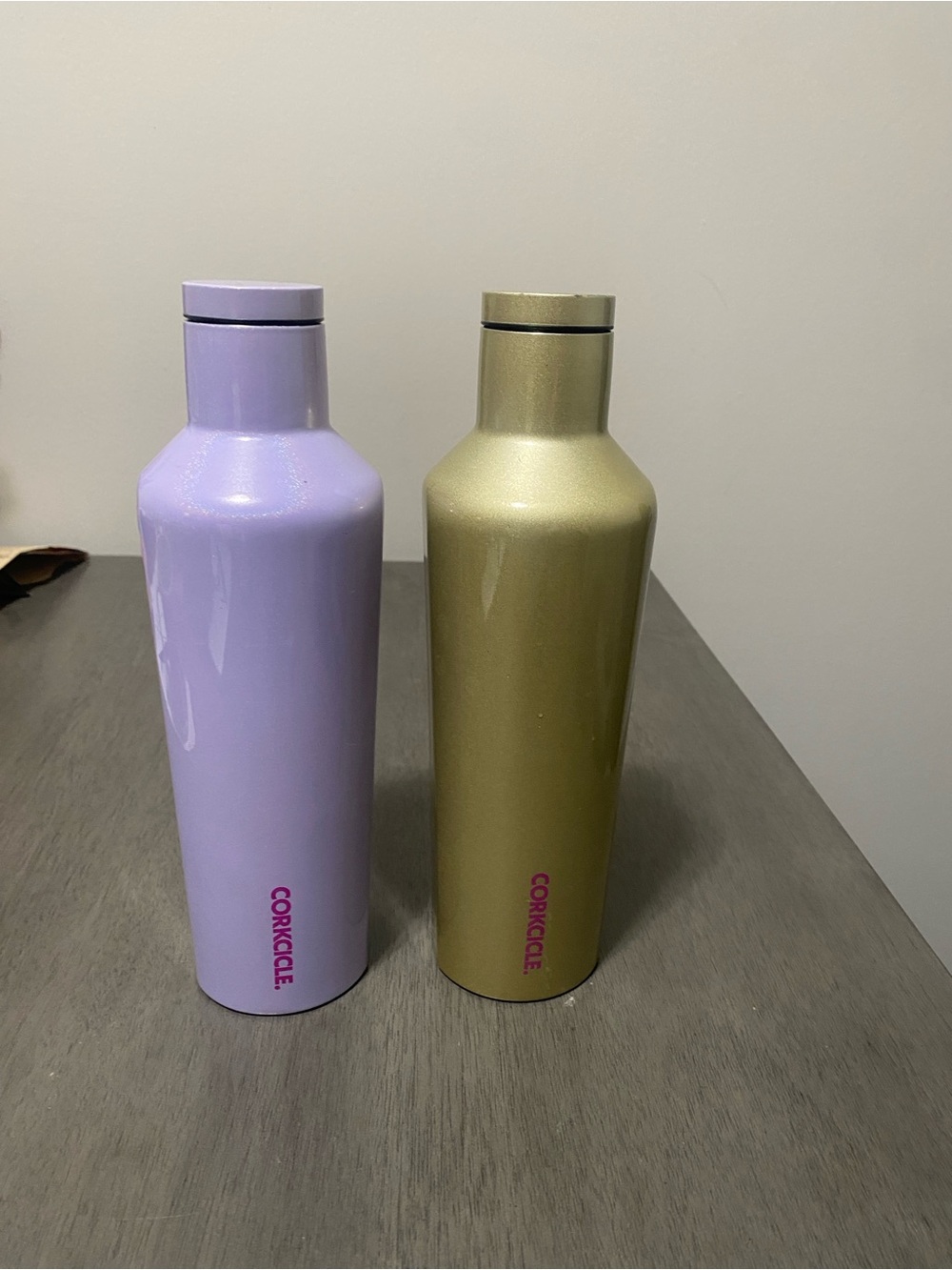 Corkcicle Lavender and Gold Metallic Canteen Bottles - Pair